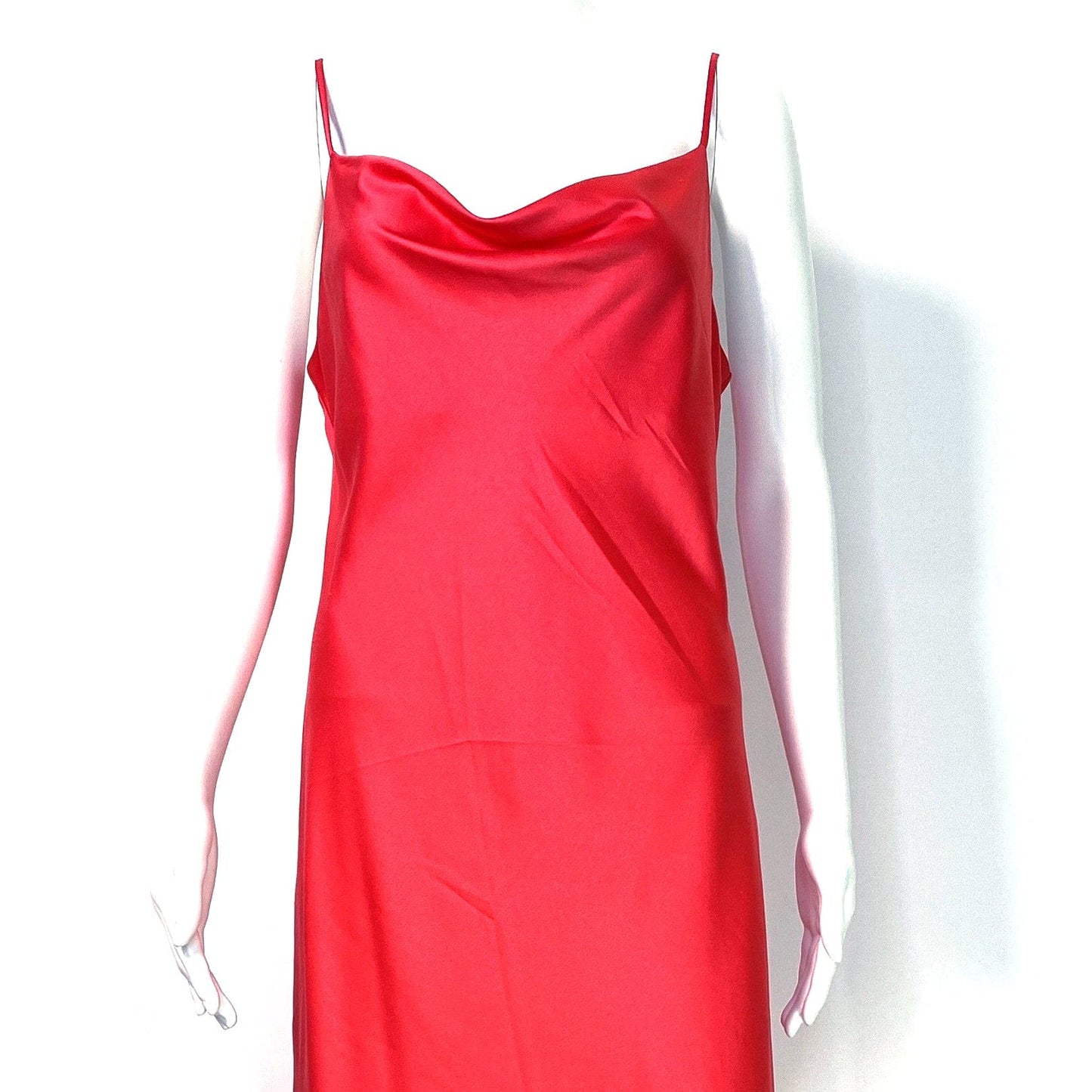 Miss Selfridge Women's Red Slinky Spaghetti Strap Dress - Size 6