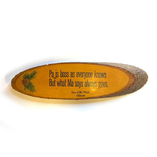 Vintage Real Wood Decoration “Ma/Pa” Colorado Cave of the Winds