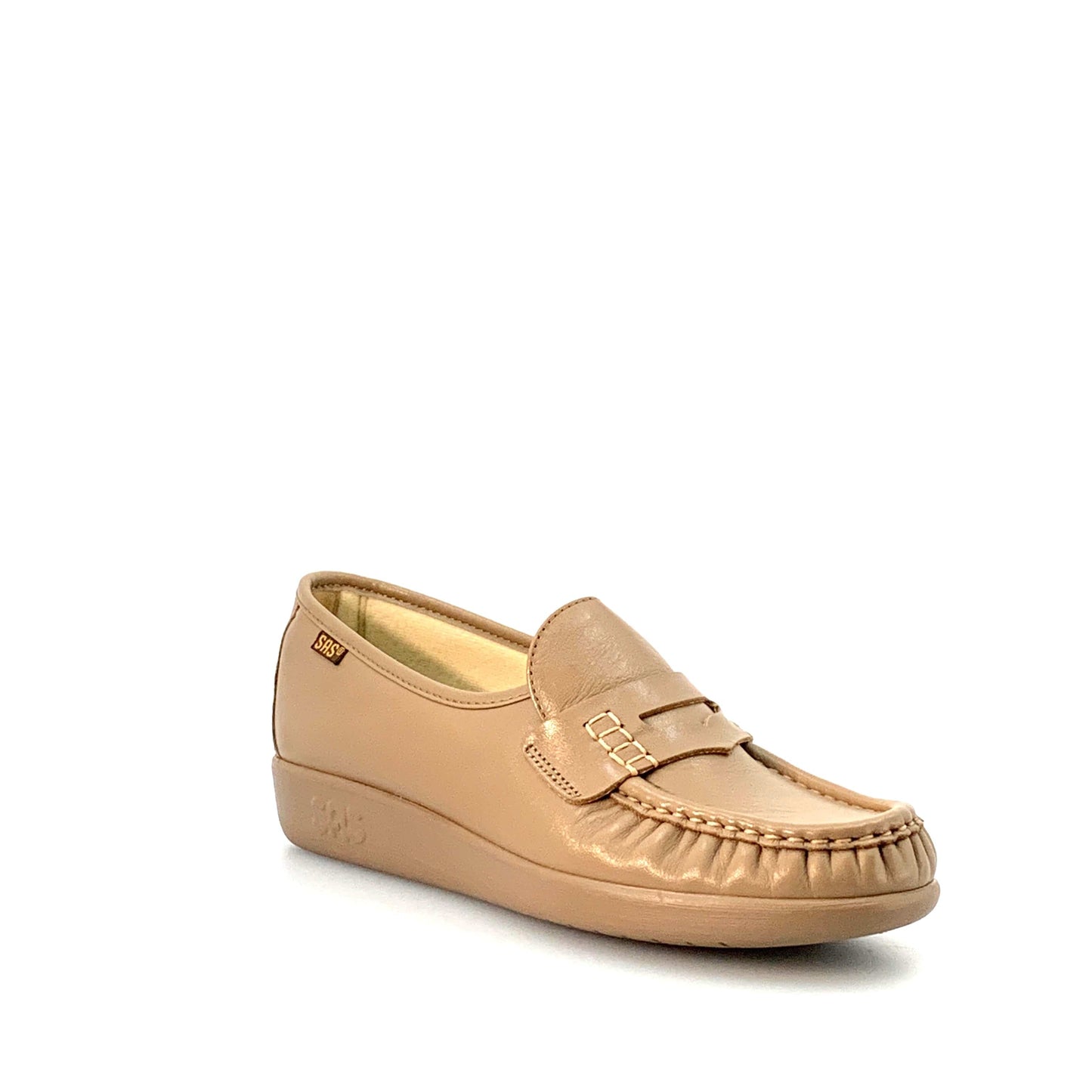SAS Womens Tripad Comfort Casual Leather Size 10N Beige Loafers Shoes