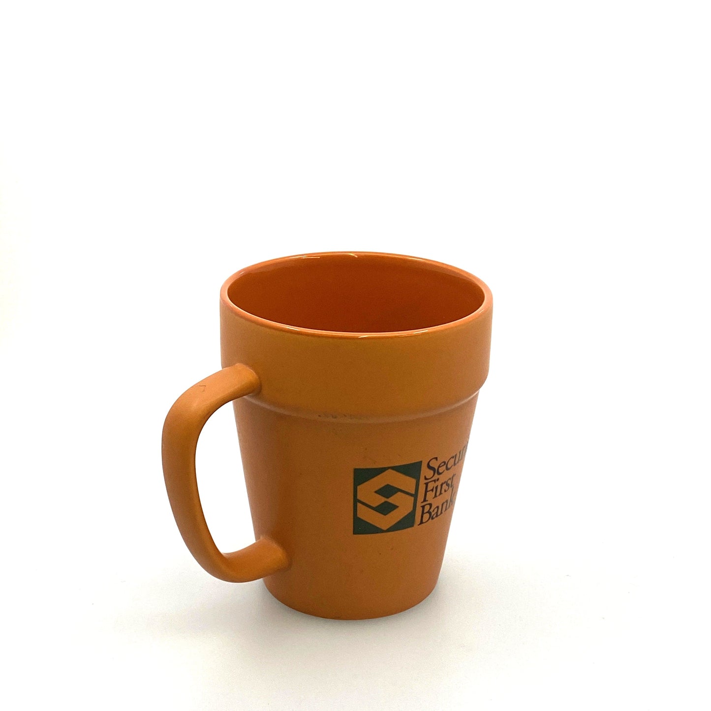 Security First Bank Terracotta “Flower Pot” Coffee Cup, 12 Oz.