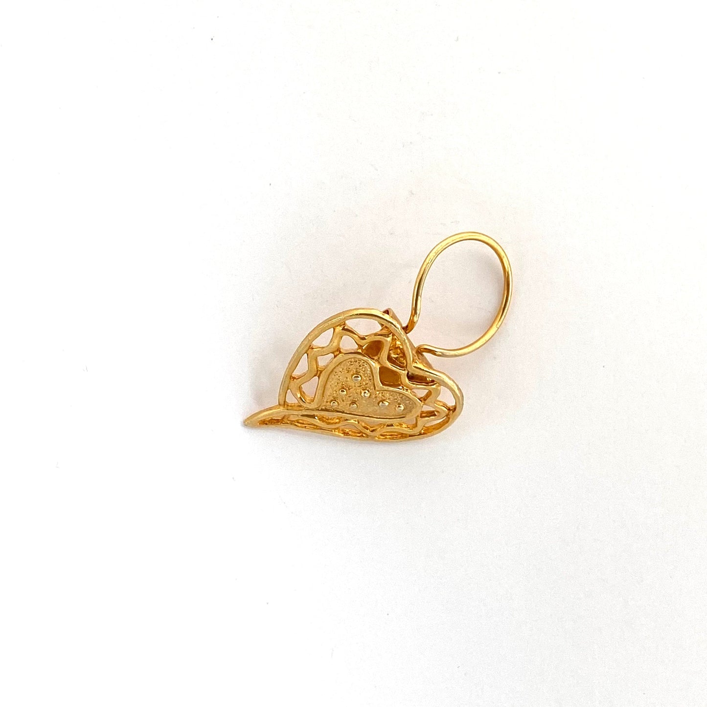 Vintage Goldtone Heart Scarf Clip Pin Openwork Style