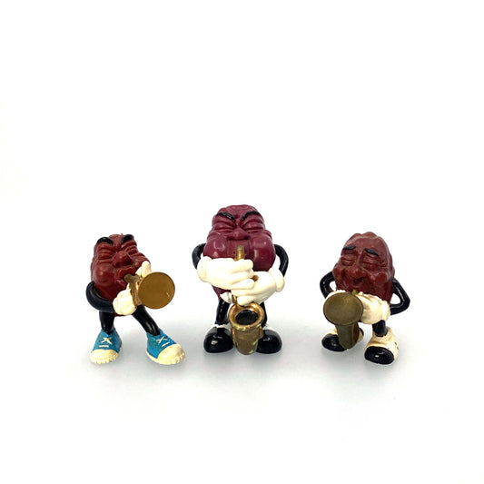 Vintage California Raisins Collectible Figurines - (3) Musicians