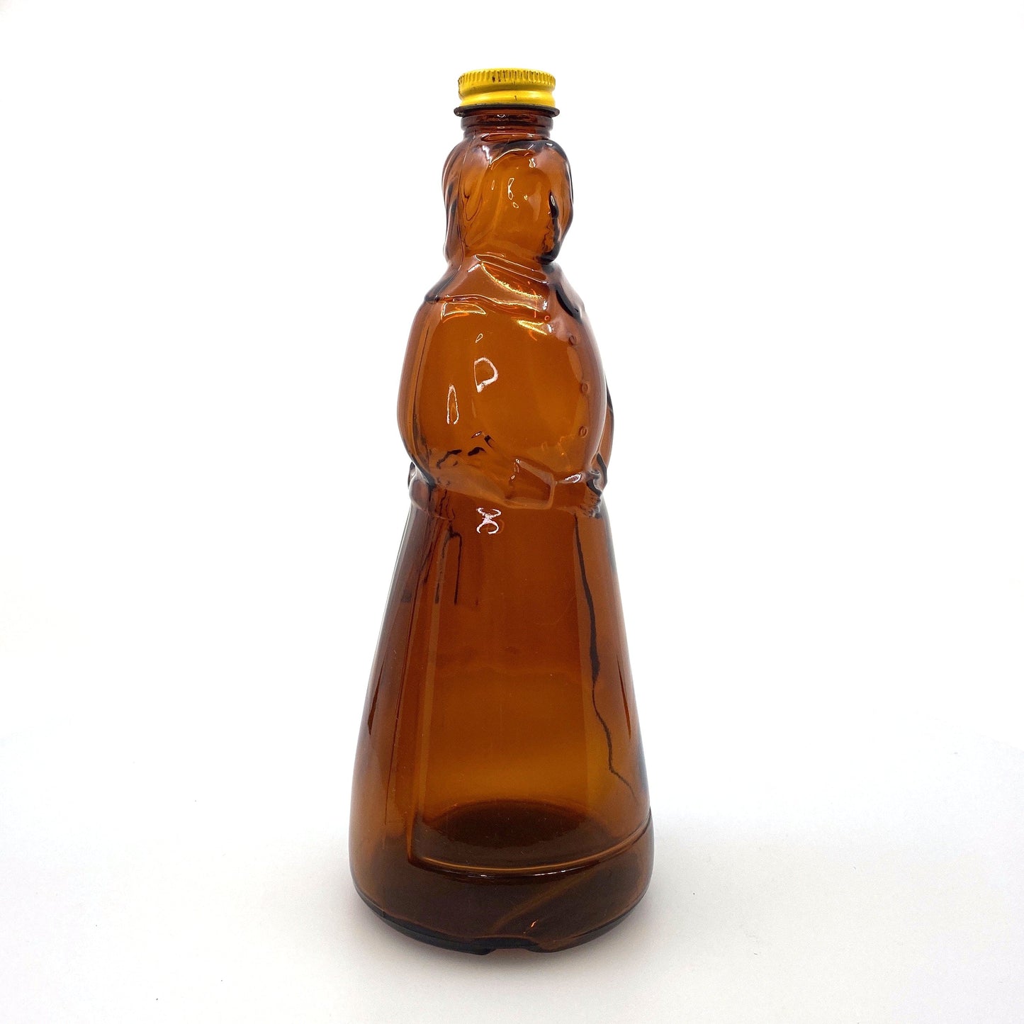 Vintage Mrs. Butterworths Syrup Glass Brown Bottle 36oz Lid