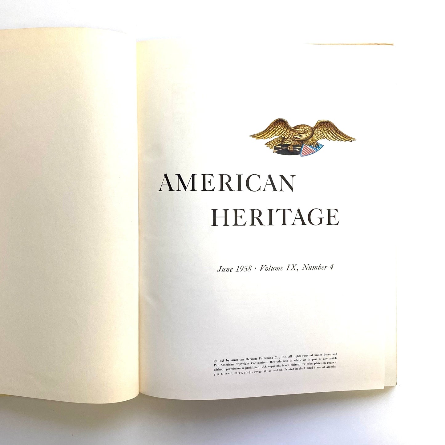 Vintage American Heritage Volume IX No 4 June 1958 Hardcover History Book