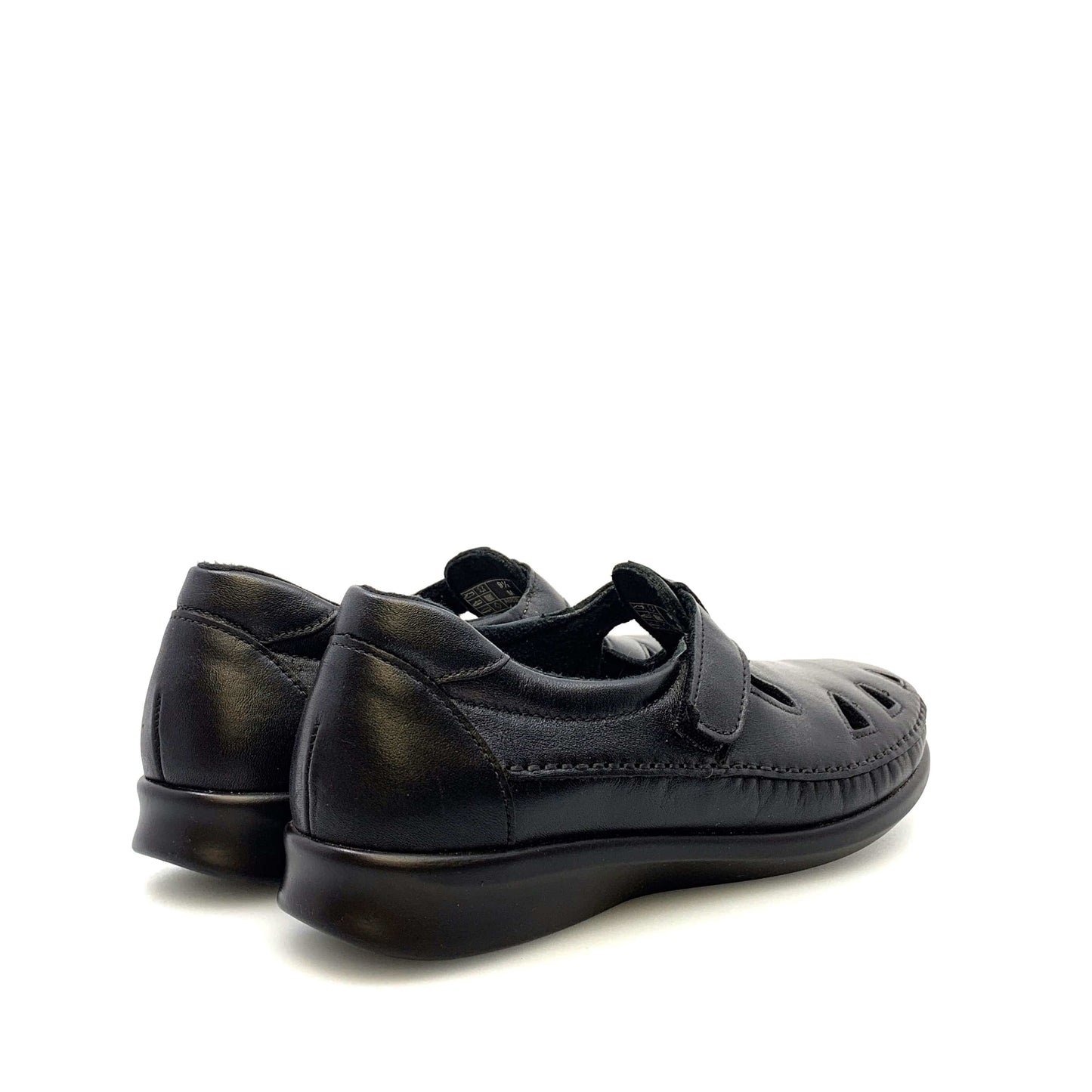 SAS Womens Size 9.5M Black Roamer Moc Leather Shoes Tripad Comfort Walking