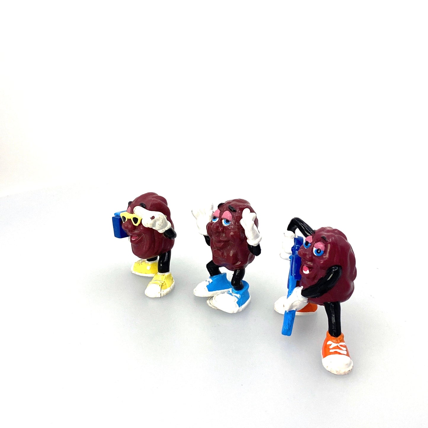 Vintage California Raisins Collectible Figurines - (3) Horns