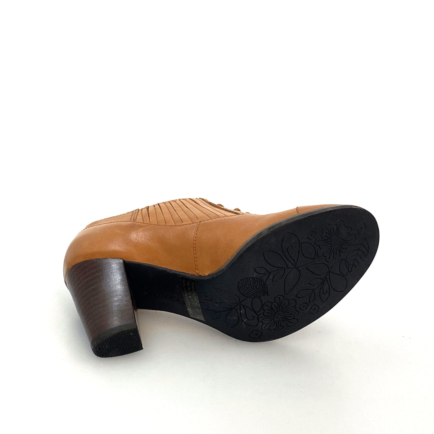 Indigo by Clarks Womens “Heather Merlin” Size 6M Beige Brown Leather Ankle Booties Lace Up