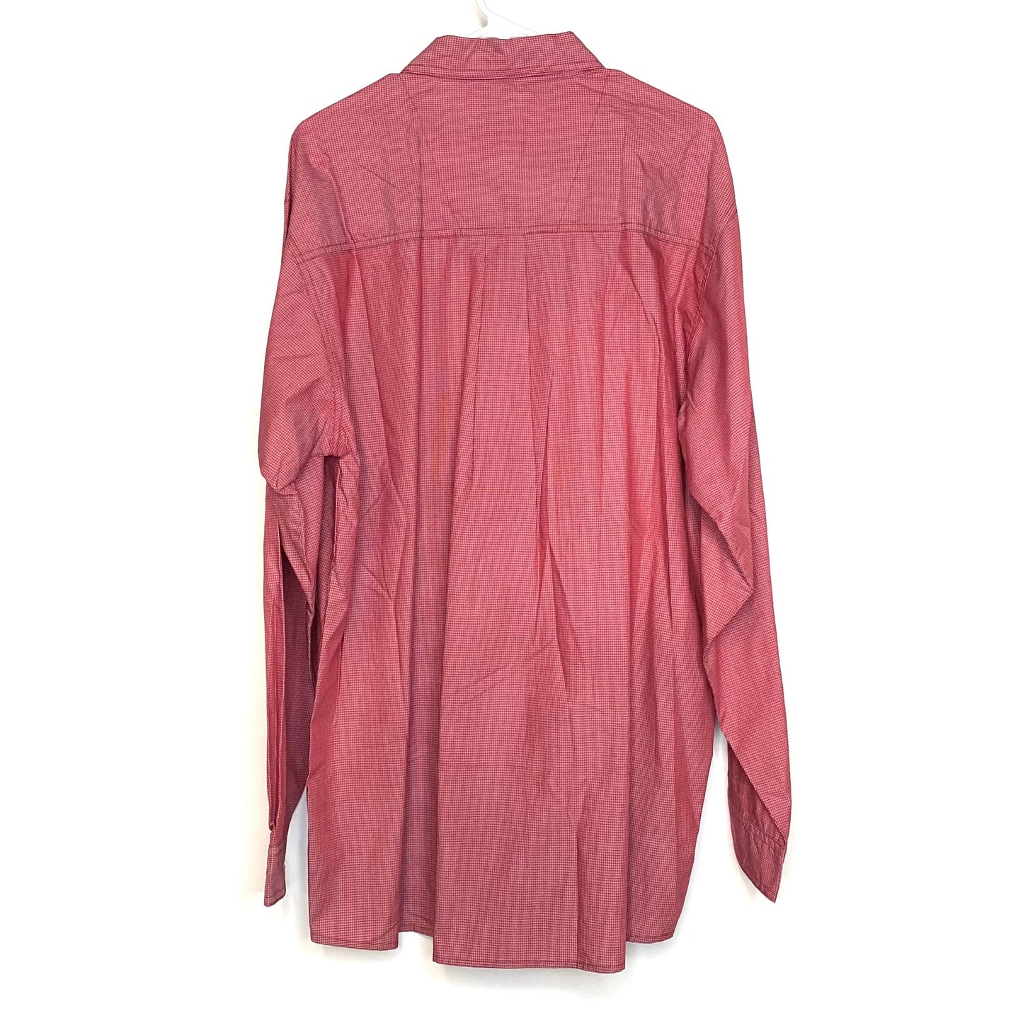 Men's Western Shirt - Size XLT - Red/White Plaid - Long Sleeve Button-Down