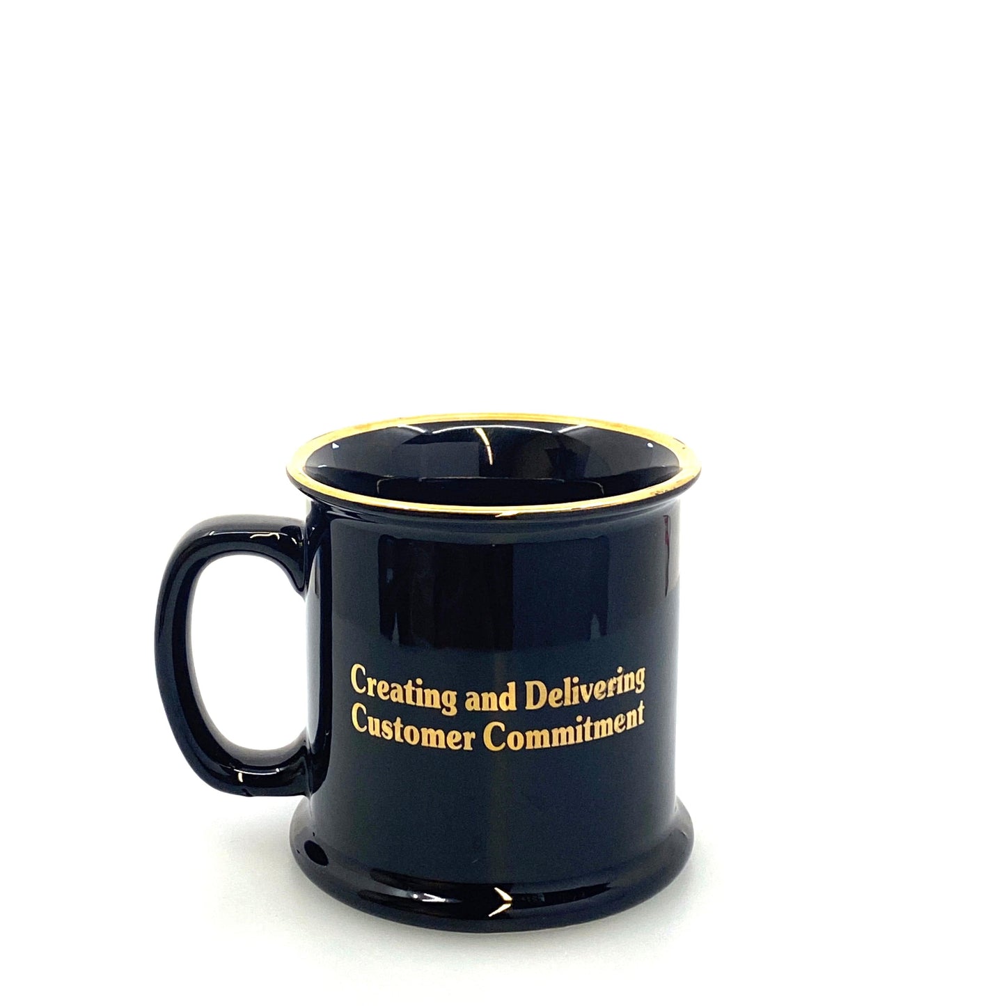 Union Pacific Railroad “Team Up” Employee Goldtone Blue Ceramic Coffee Cup 12 Fl Oz