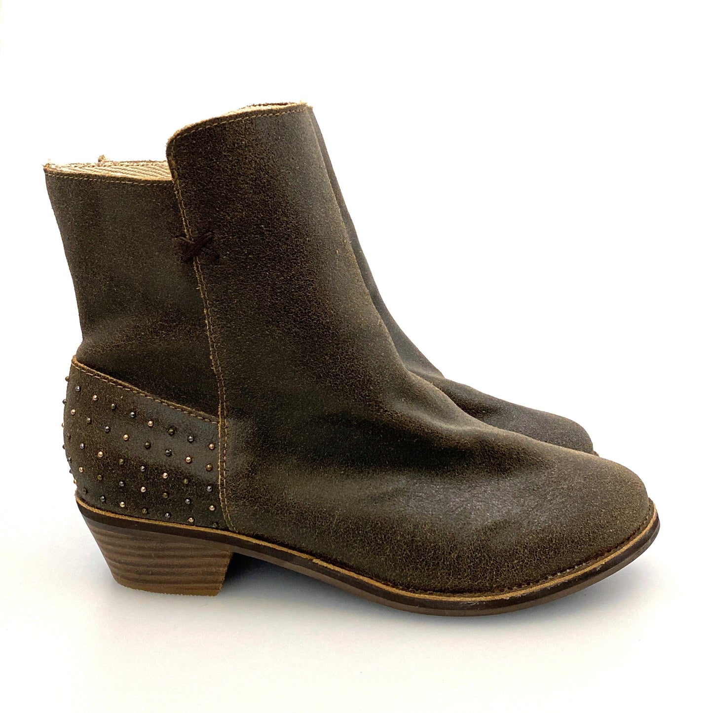 Reef Womens “Adora” Size 10 Brown Leather Ankle Booties Studded