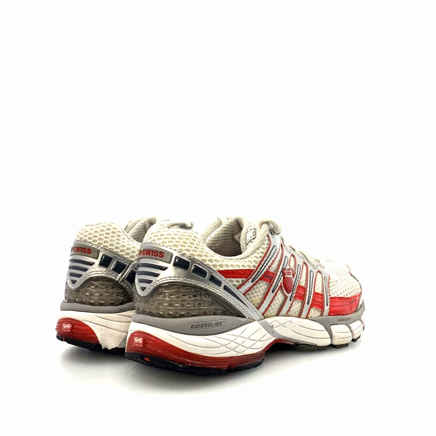 K-Swiss Womens Size 5.5 White Silver Red Athletic Shoes Sneakers