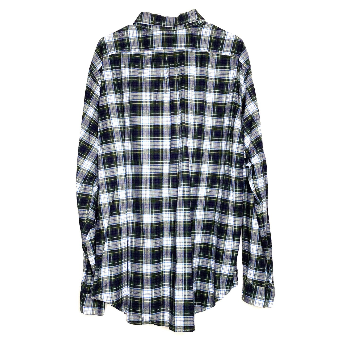 Ralph Lauren Men's Custom Fit Plaid Dress Shirt - Size L - Blue/White/Green - 100% Cotton