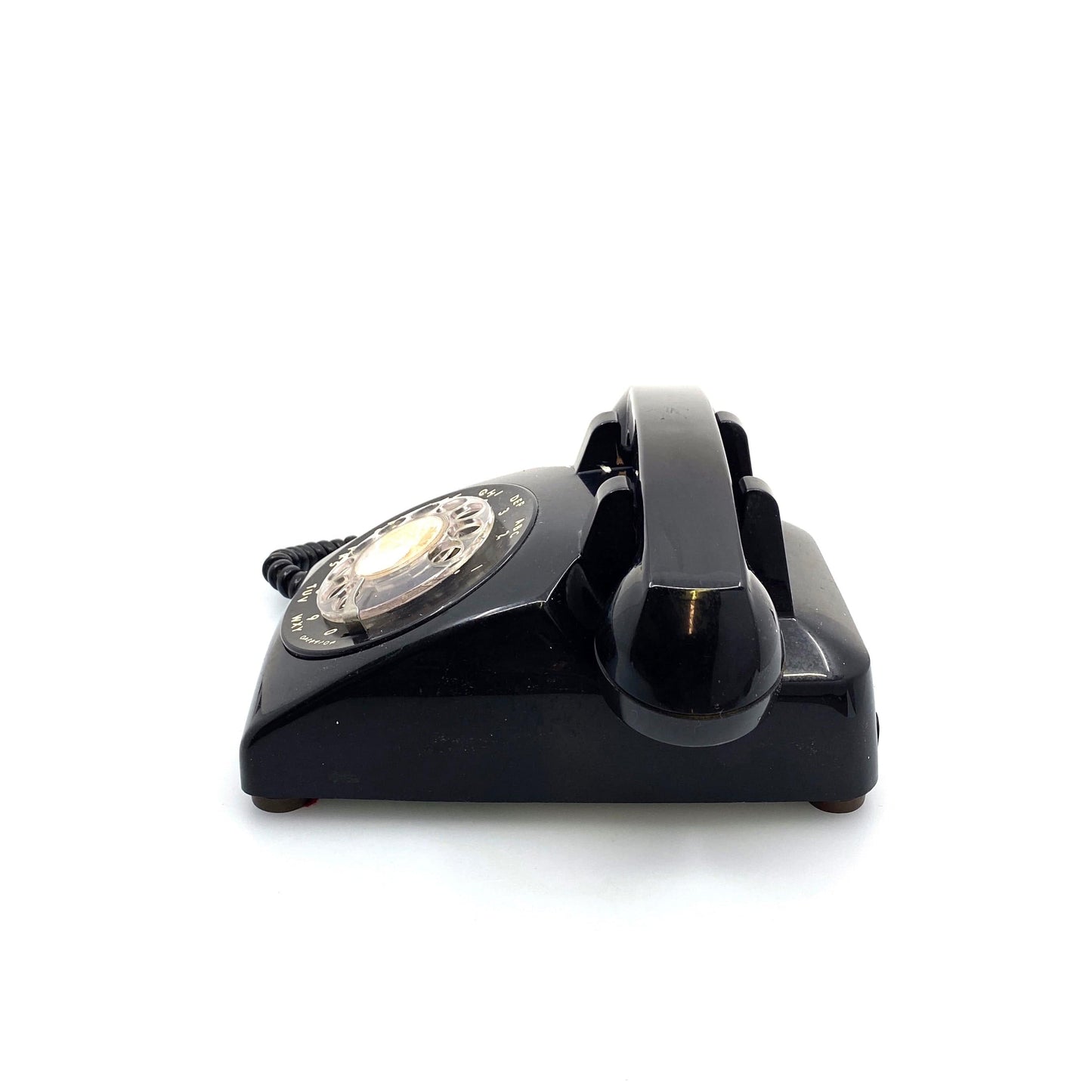 Vintage ITT Desktop Rotary Phone Black 500 Telphone Corded 1972 *FPO