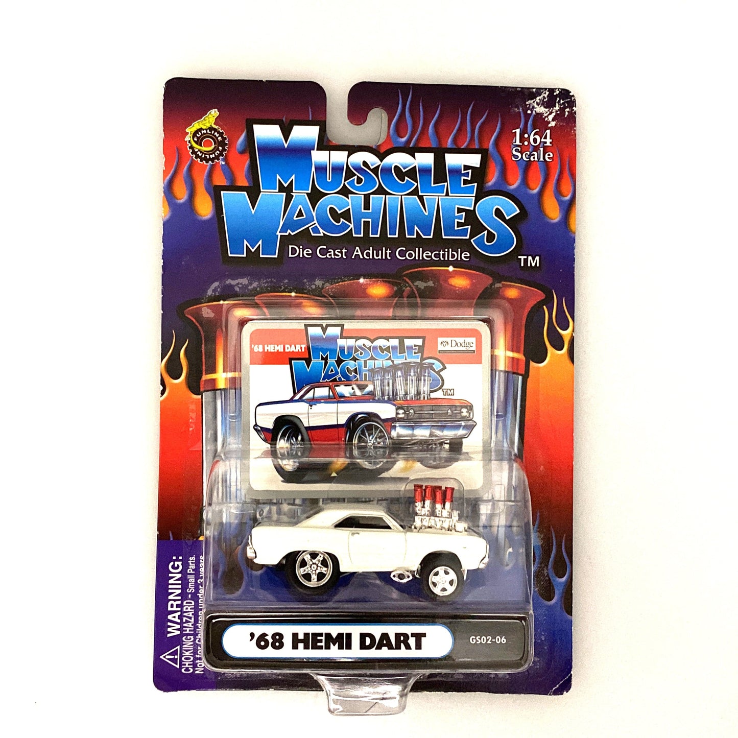 Muscle Machines Hemi Dart Diecast Car – Pristine 1:64 Scale Collectible for Adult Collectors – Vintage White Model