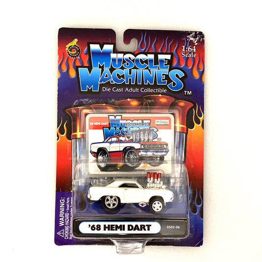 Muscle Machines Hemi Dart Diecast Car – Pristine 1:64 Scale Collectible for Adult Collectors – Vintage White Model