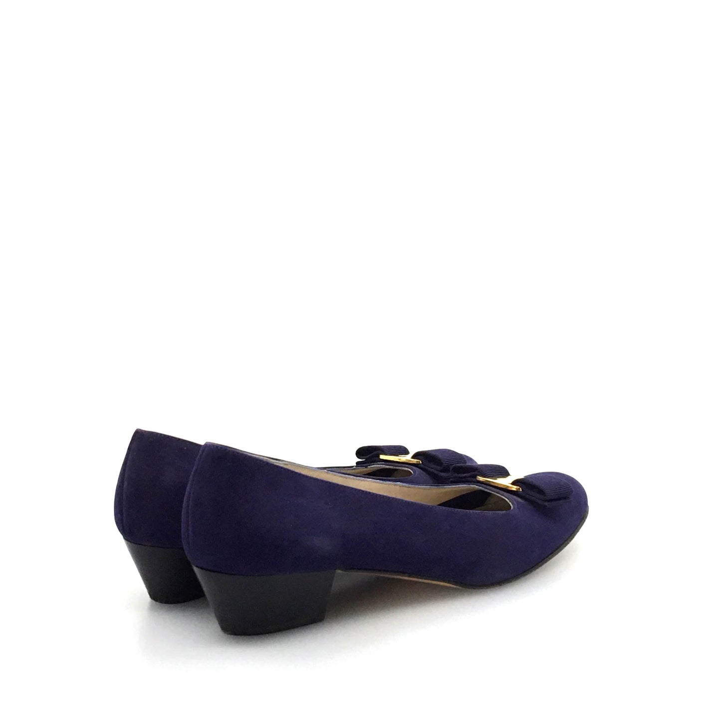 Salvatore Ferragamo Womens Blue Leather Heels Pumps Shoes 8.5 AAAA