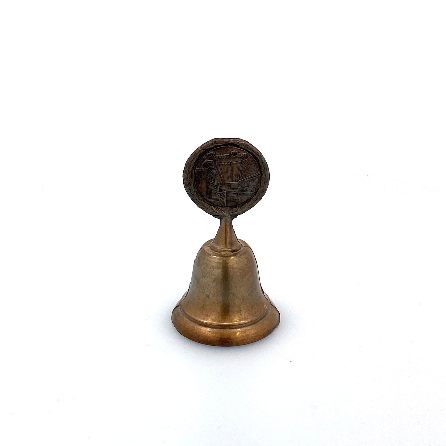 Vintage Hand Bell Travel Tourism Collectible Gold - Hoover Dam