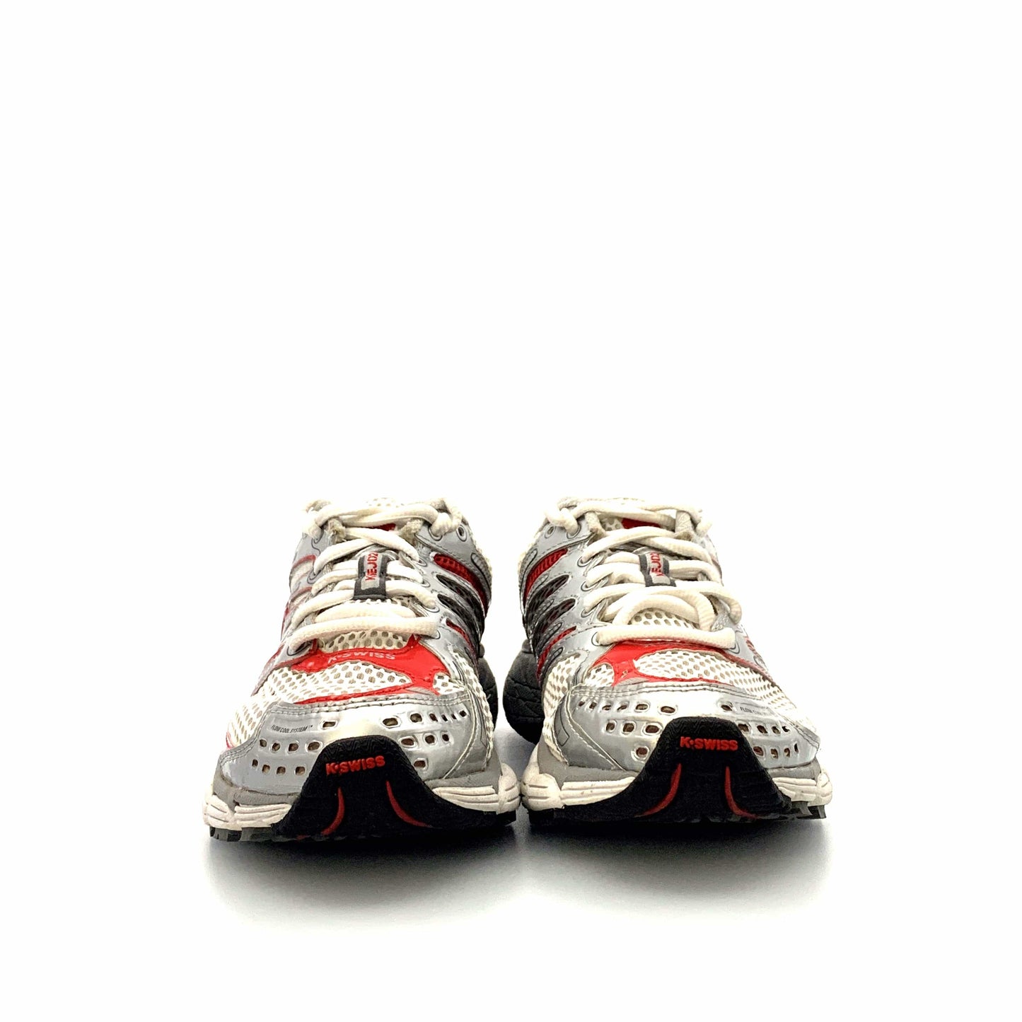K-Swiss Womens Size 5.5 White Silver Red Athletic Shoes Sneakers