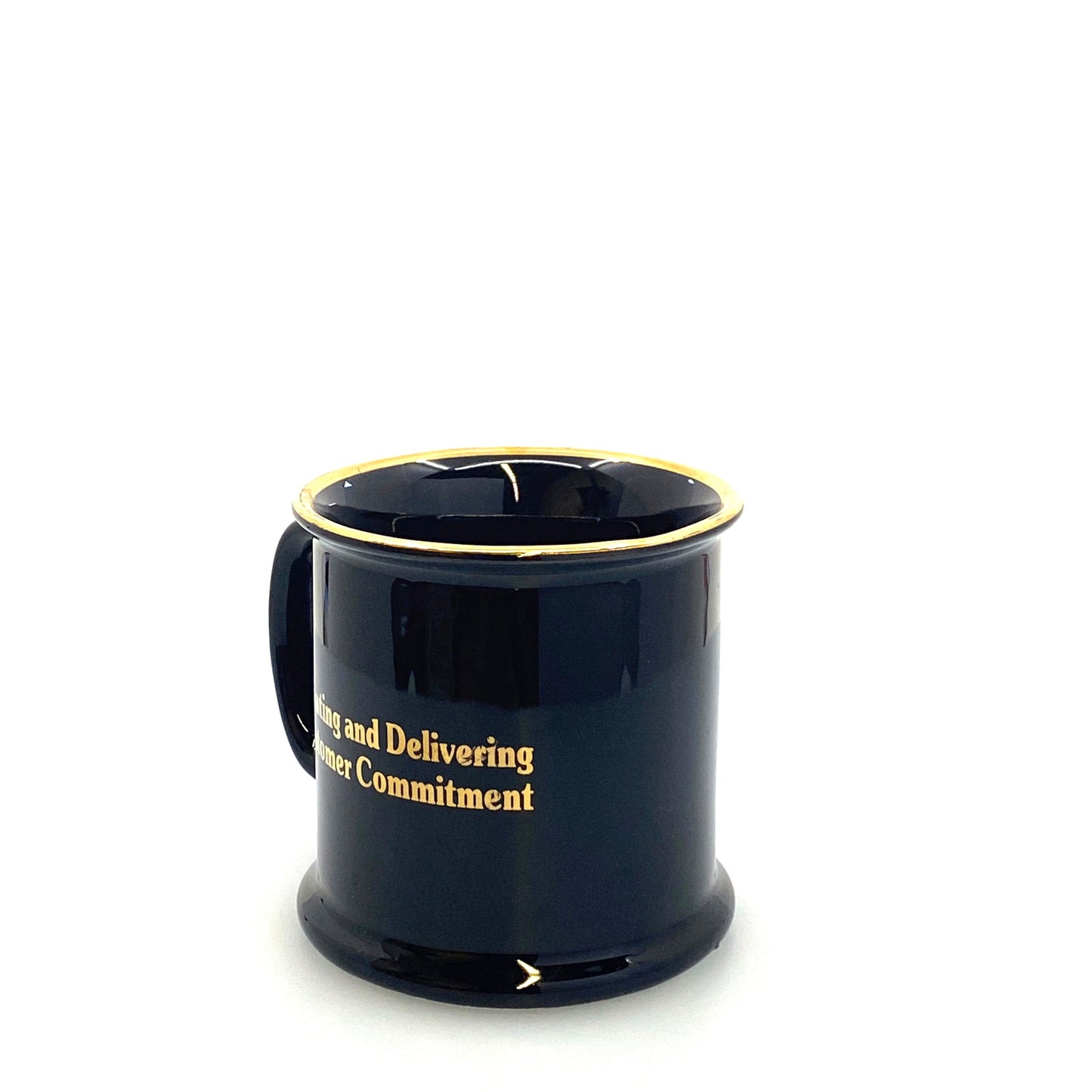 Union Pacific Railroad “Team Up” Employee Goldtone Blue Ceramic Coffee Cup 12 Fl Oz