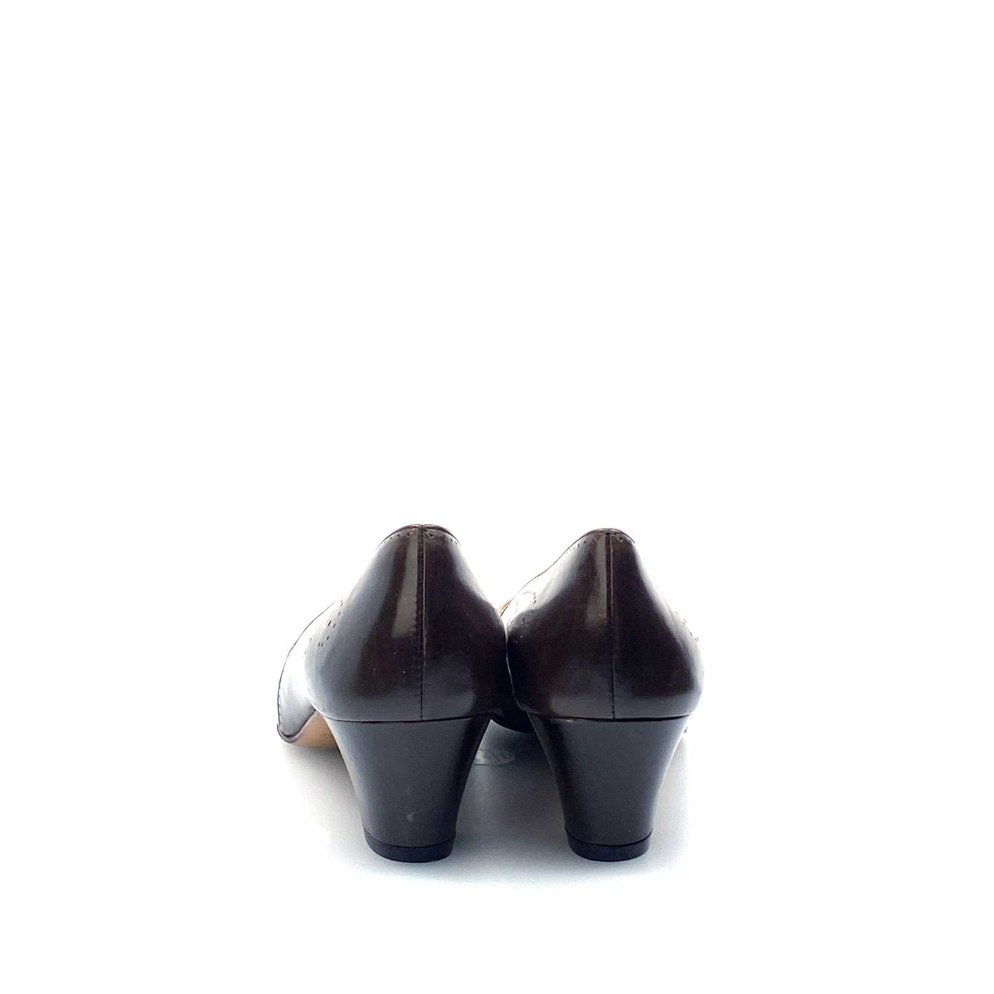Salvatore Ferragamo Womens Brown Leather Heels Pumps Shoes 8 AAAA