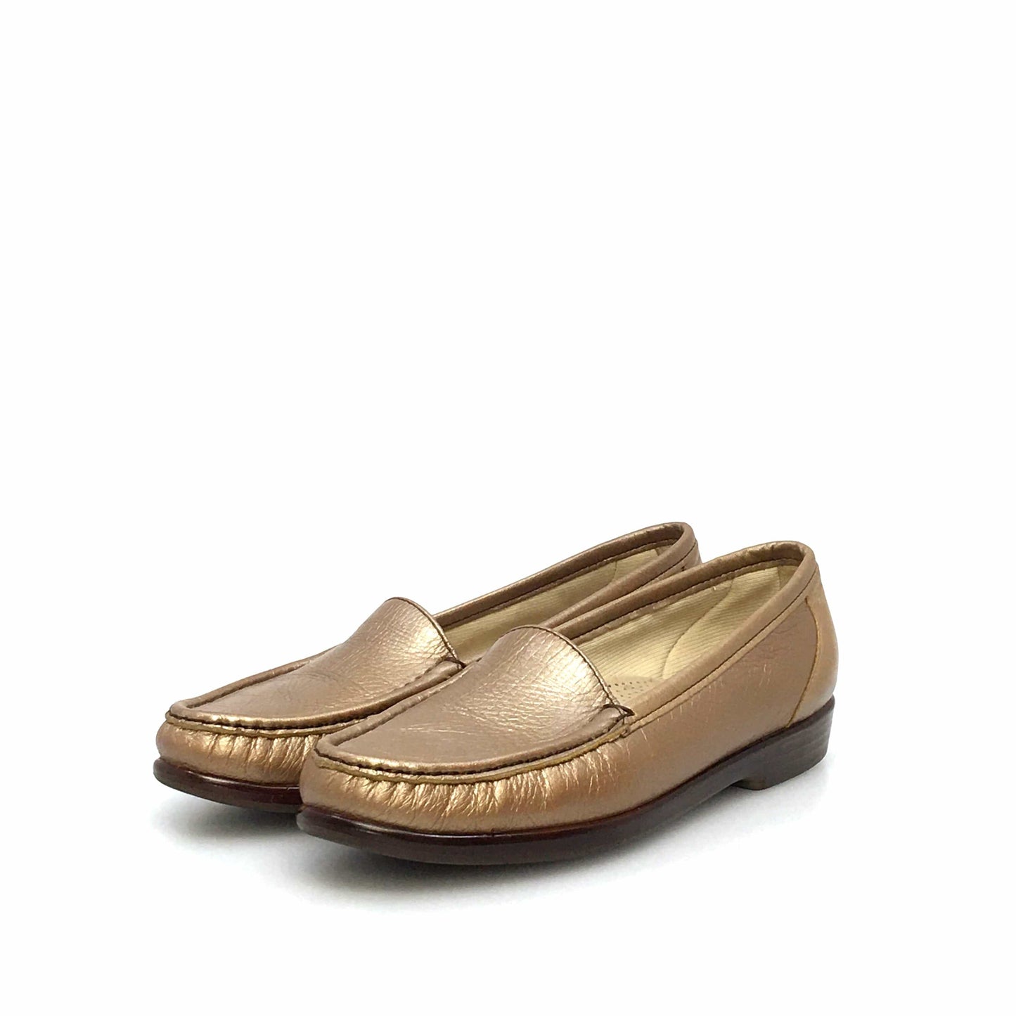 SAS Womens Size 8.5S Leather Loafers Gold Shoes Tripad Comfort Walking