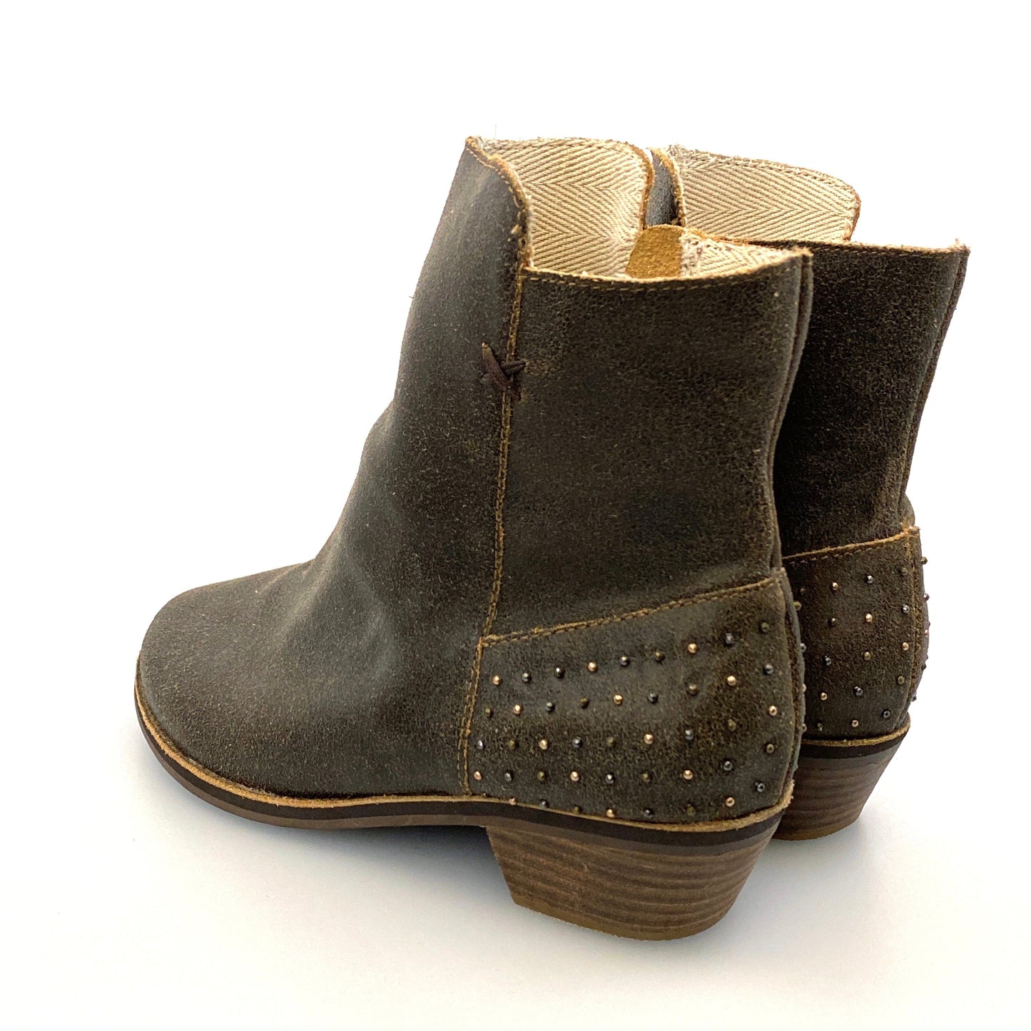 Reef Womens “Adora” Size 10 Brown Leather Ankle Booties Studded