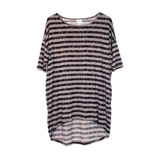 LulaRoe Vault | Irma Tunic Top | Size: XS (2-4) | Multicolor Static Stripes | Pre-Owned