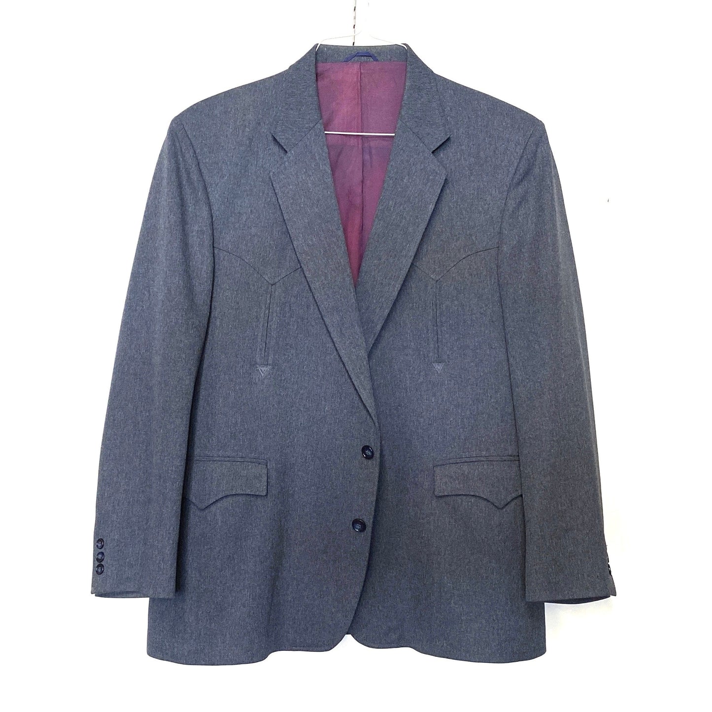 Vintage Circle S Suit Jacket & Pants 48R Gray Western Made in USA