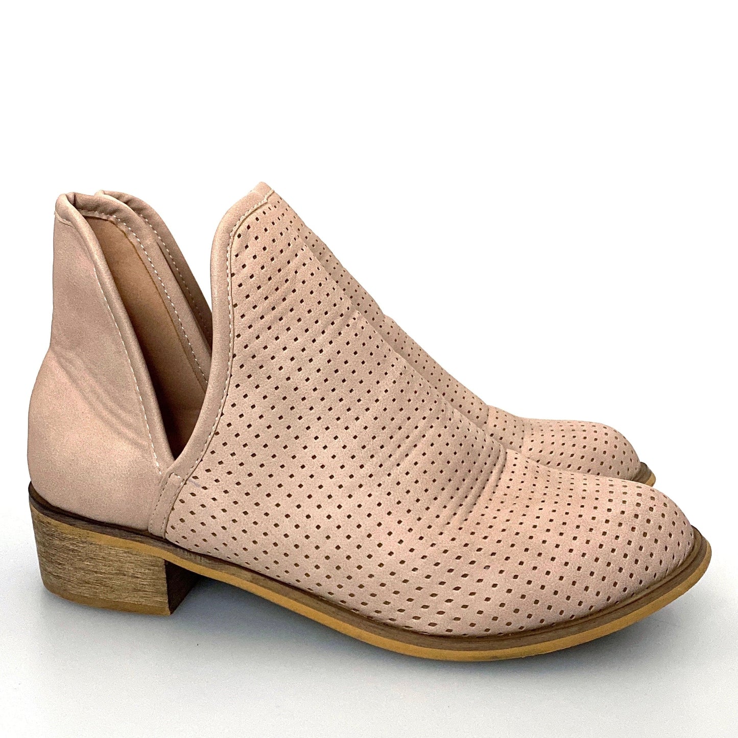 Seven Seven7 Womens Size 11 Blush Pink Booties Boots Boho Peforated