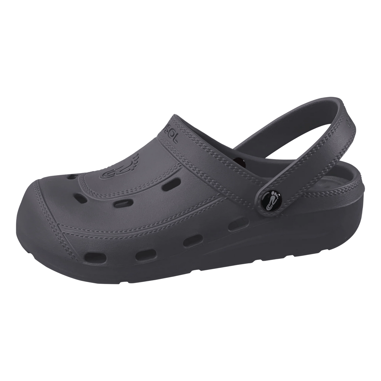 Nuu Sol Size W7 Black Rubber McCall Clogs Shoes | NWT