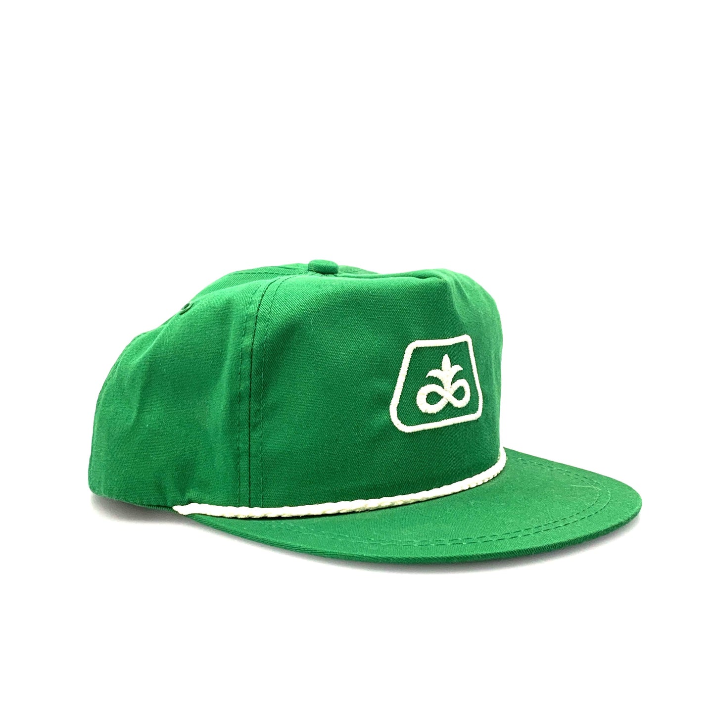 Vintage K-Products PIONEER SEED Hat Green Trucker Hat 5 Panel White Rope Cap OSFM
