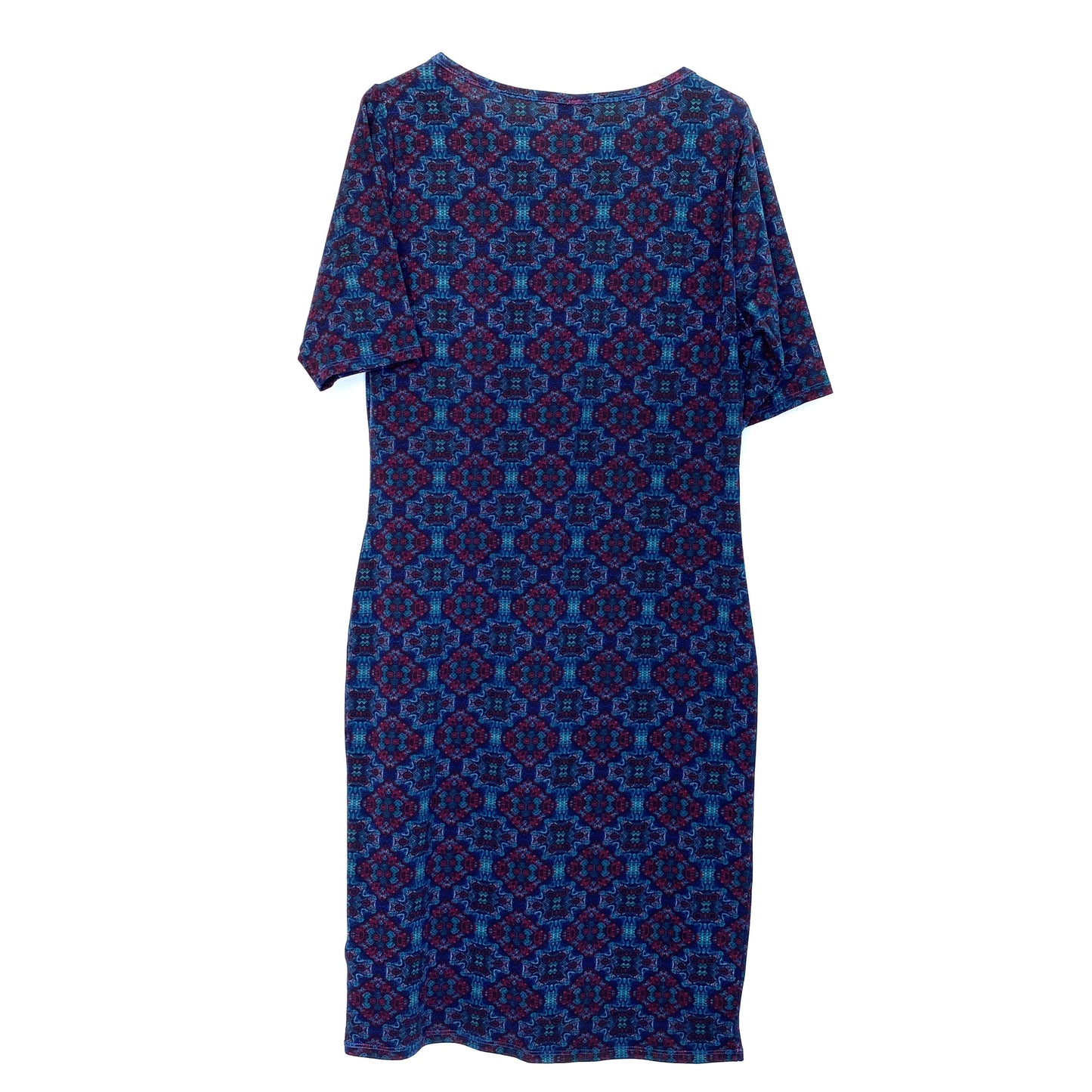 LuLaRoe Womens Size L Multicolor Dress Geometric Pattern Print S/s