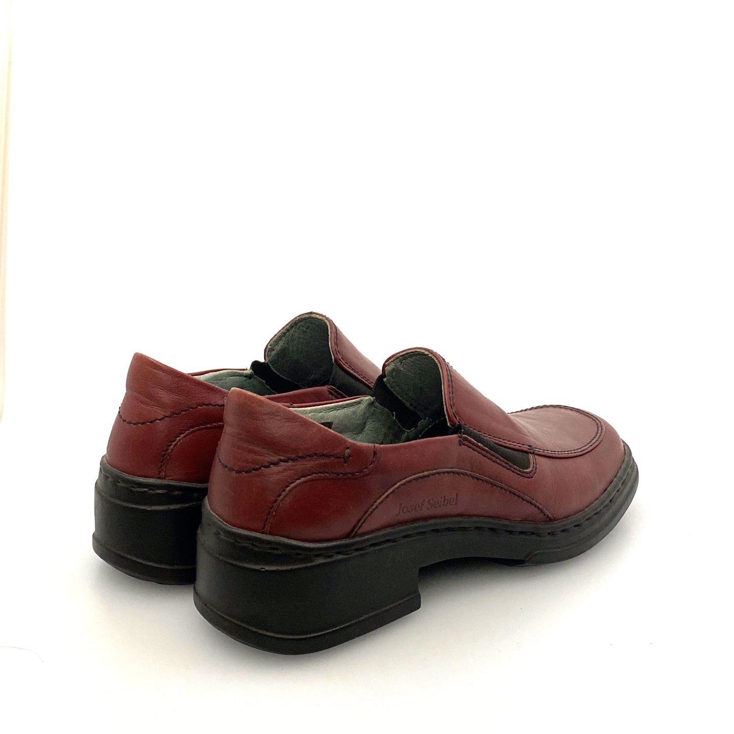 Josef Seibel Womens Size 37 Maroon Red Leather Loafers Shoes