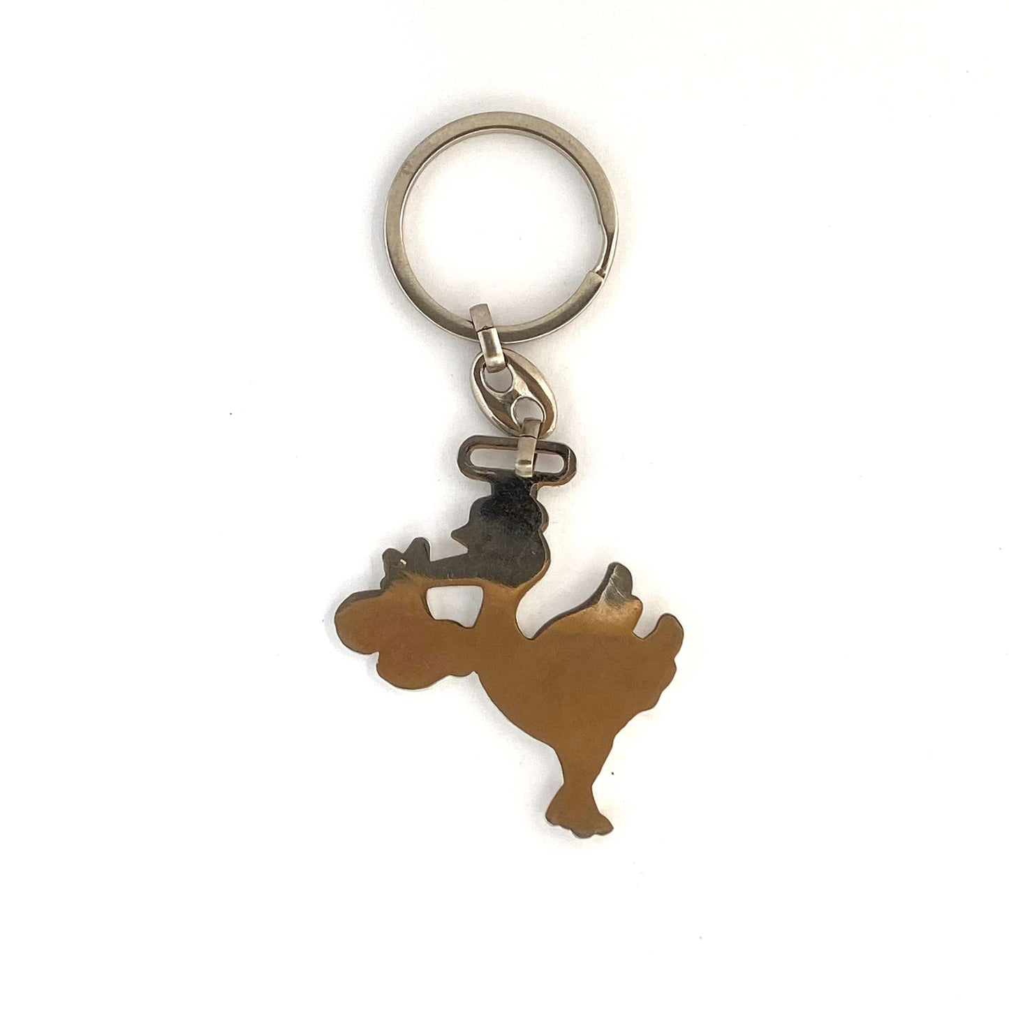 Stork & Baby White Pink Metal Enamel Keychain Key Ring Metal Multicolor Charm