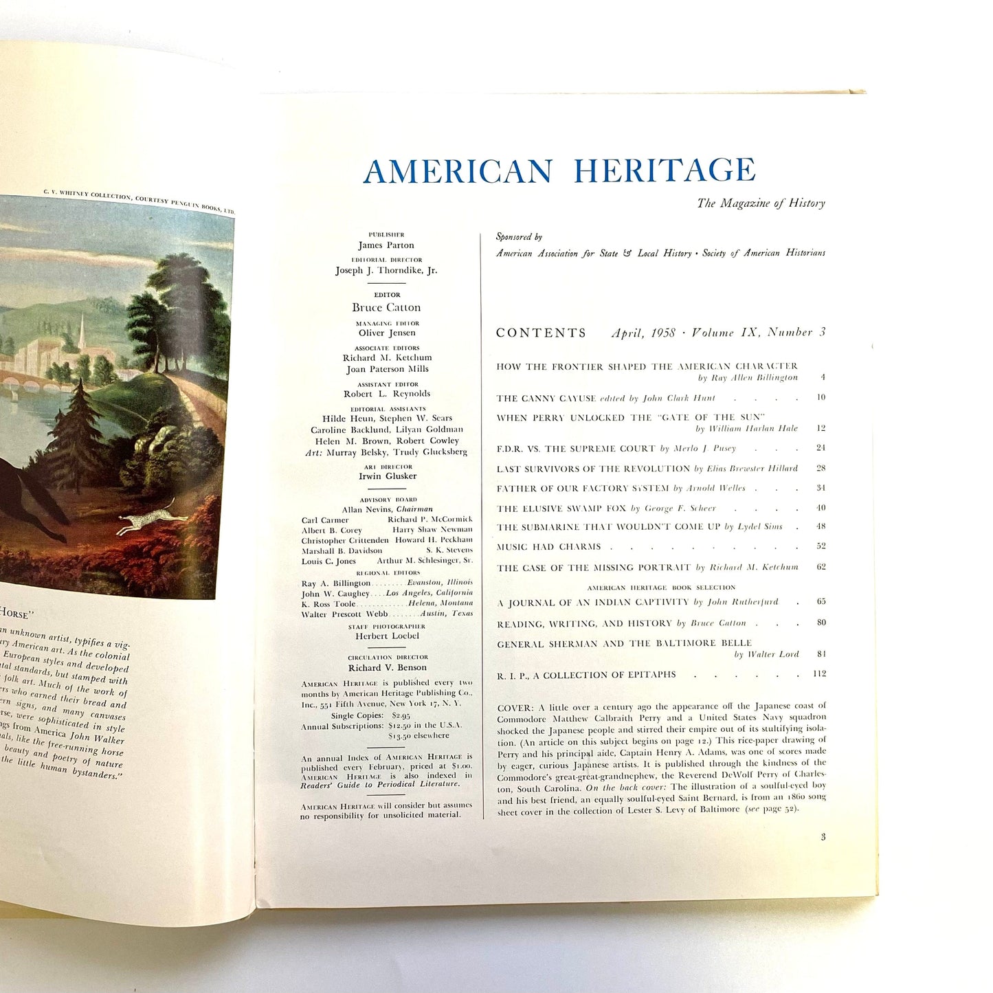 Vintage American Heritage Volume IX No 3 April 1958 Hardcover History Book