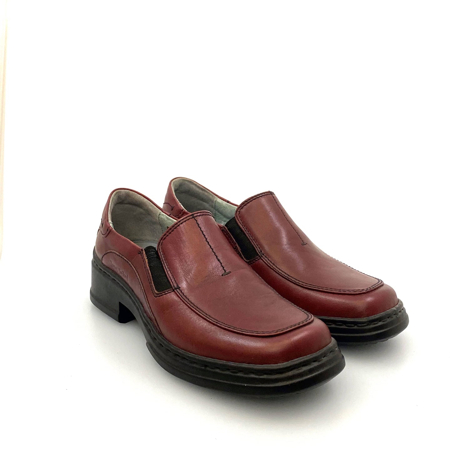 Josef Seibel Womens Size 37 Maroon Red Leather Loafers Shoes