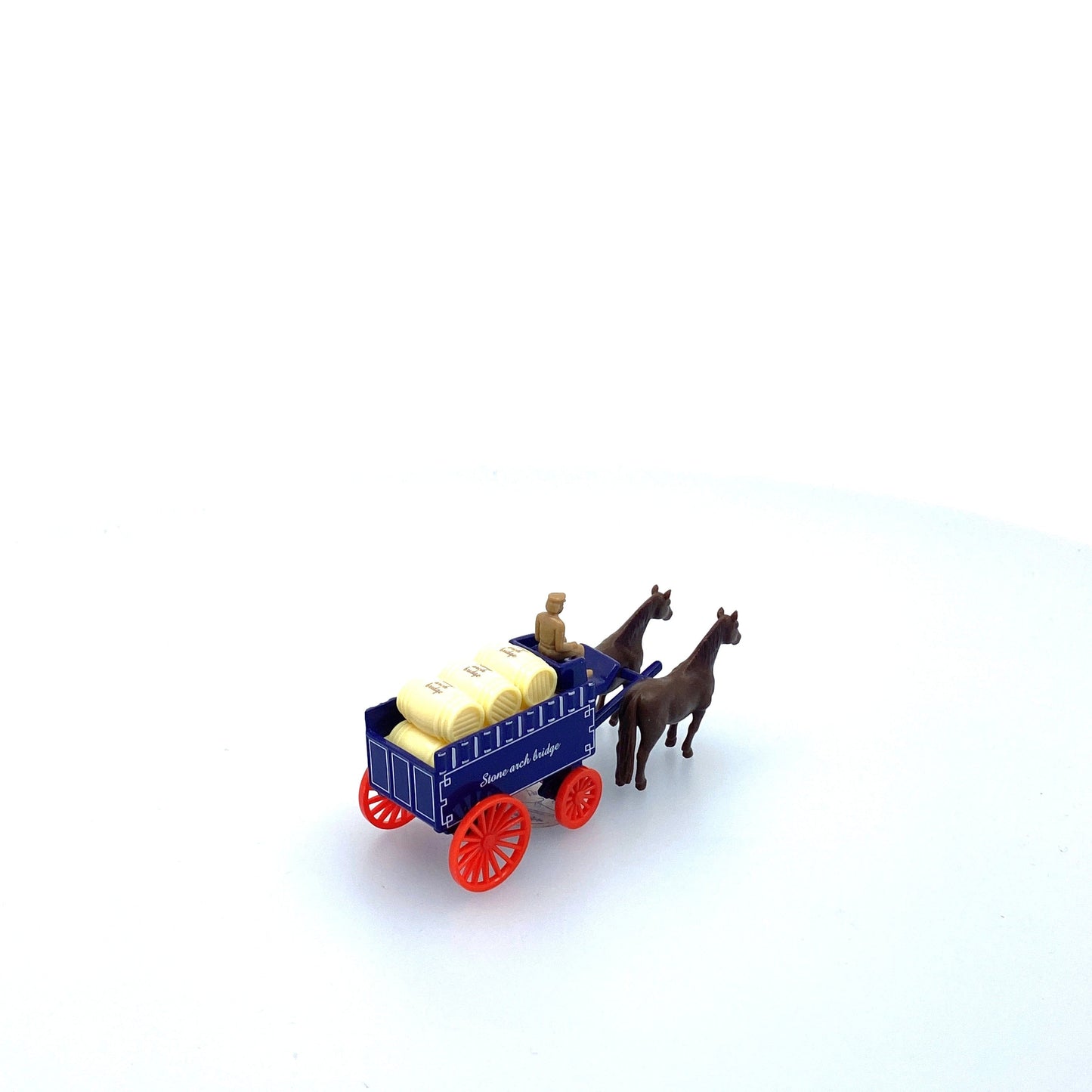 Vintage Olden Days “Stone arch bridge” Horse-Drawn Beer Delivery Wagon | Diecast Toy Vehicle