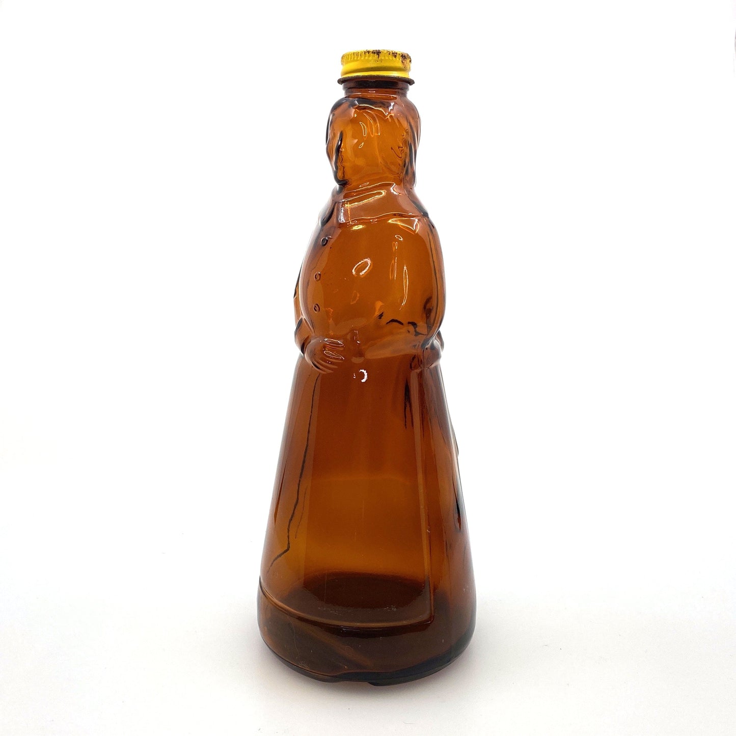 Vintage Mrs. Butterworths Syrup Glass Brown Bottle 36oz Lid