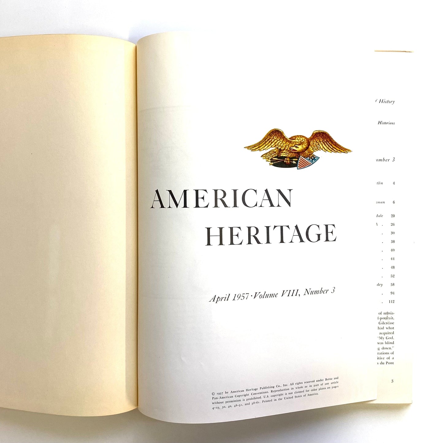 Vintage American Heritage Volume VIII No 3 April 1957 Hardcover History Book