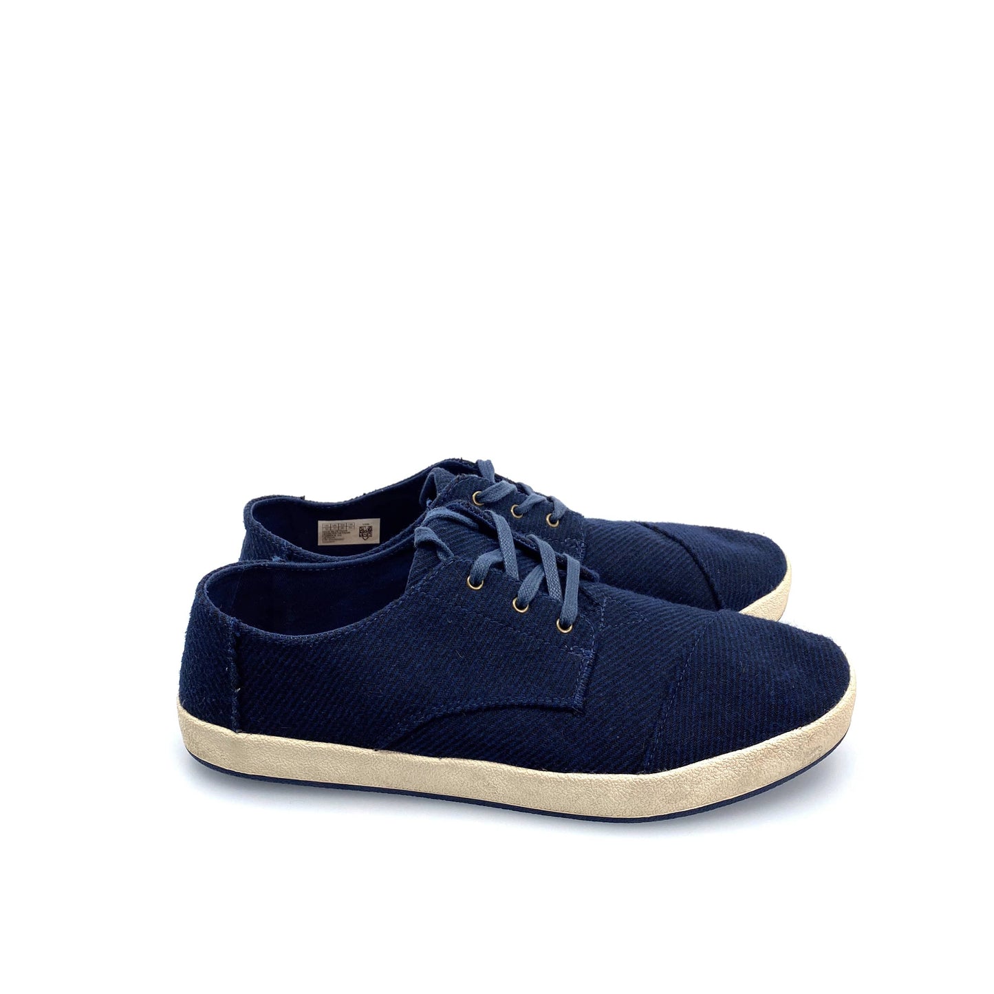 Toms Mens Oxford Shoes | 12 | Blue | Casual Lace-Up Sneakers | Pre-Owned