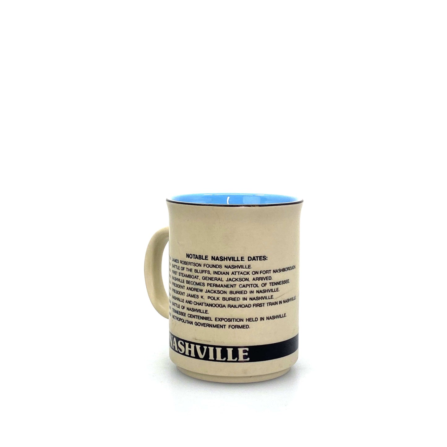 State of Tennessee Nashville Music City USA Coffee Cup 16 Oz Beige Blue