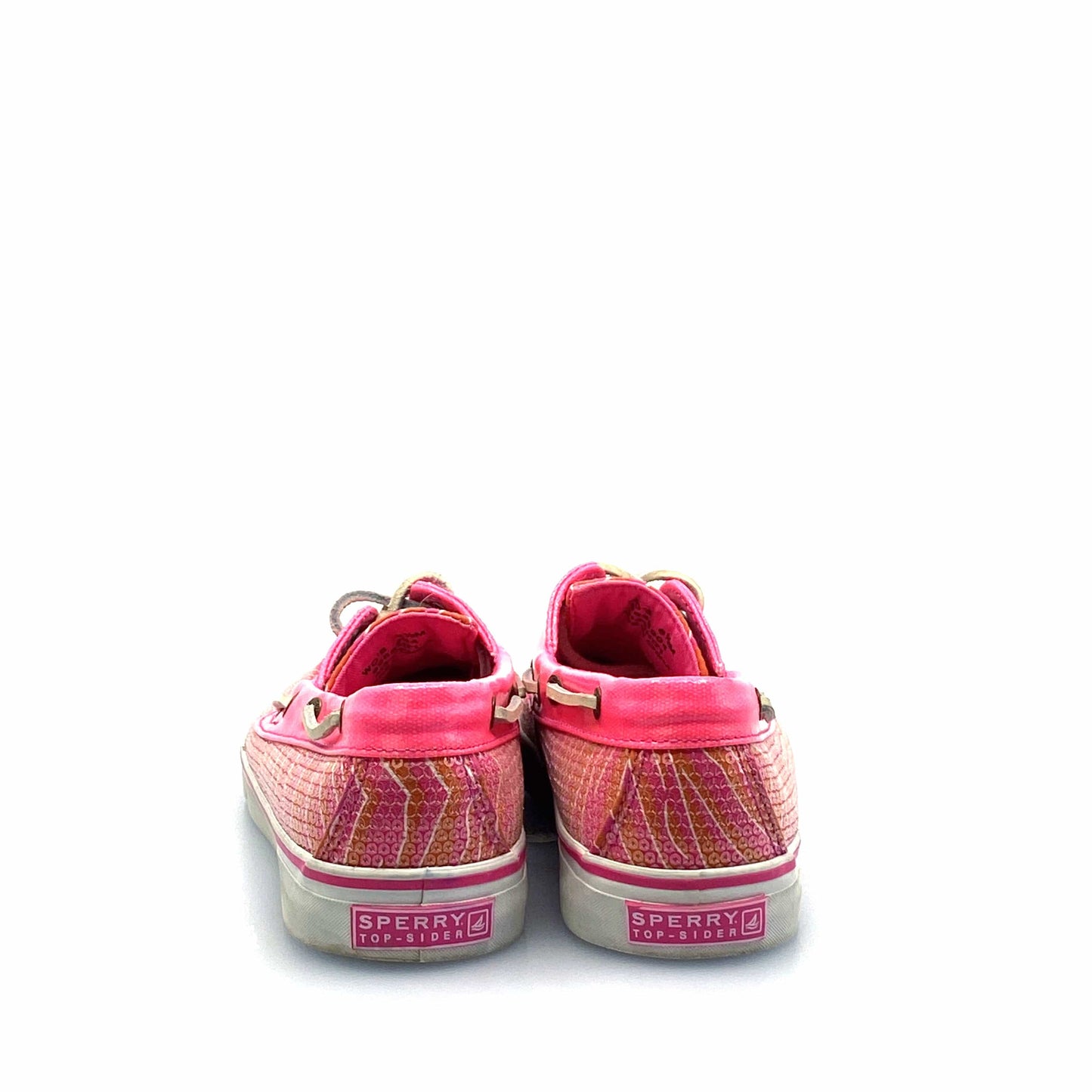 SPERRY Top-Sider Womens Size 6.5M Pink Sequined Boat Shoes Textured Patent Leather