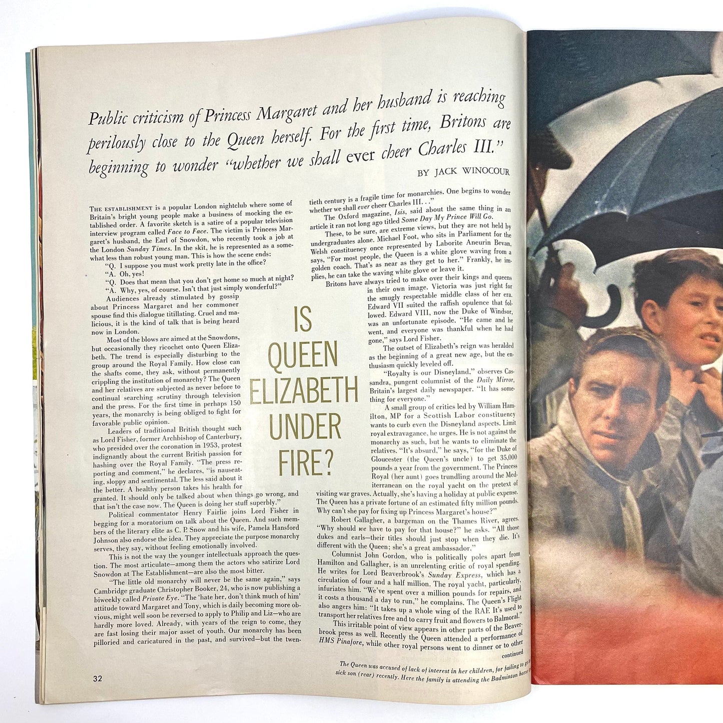 Vintage LOOK Magazine Queen Elizabeth II “Is Queen Elizabeth Under Fire?” - April 24, 1962