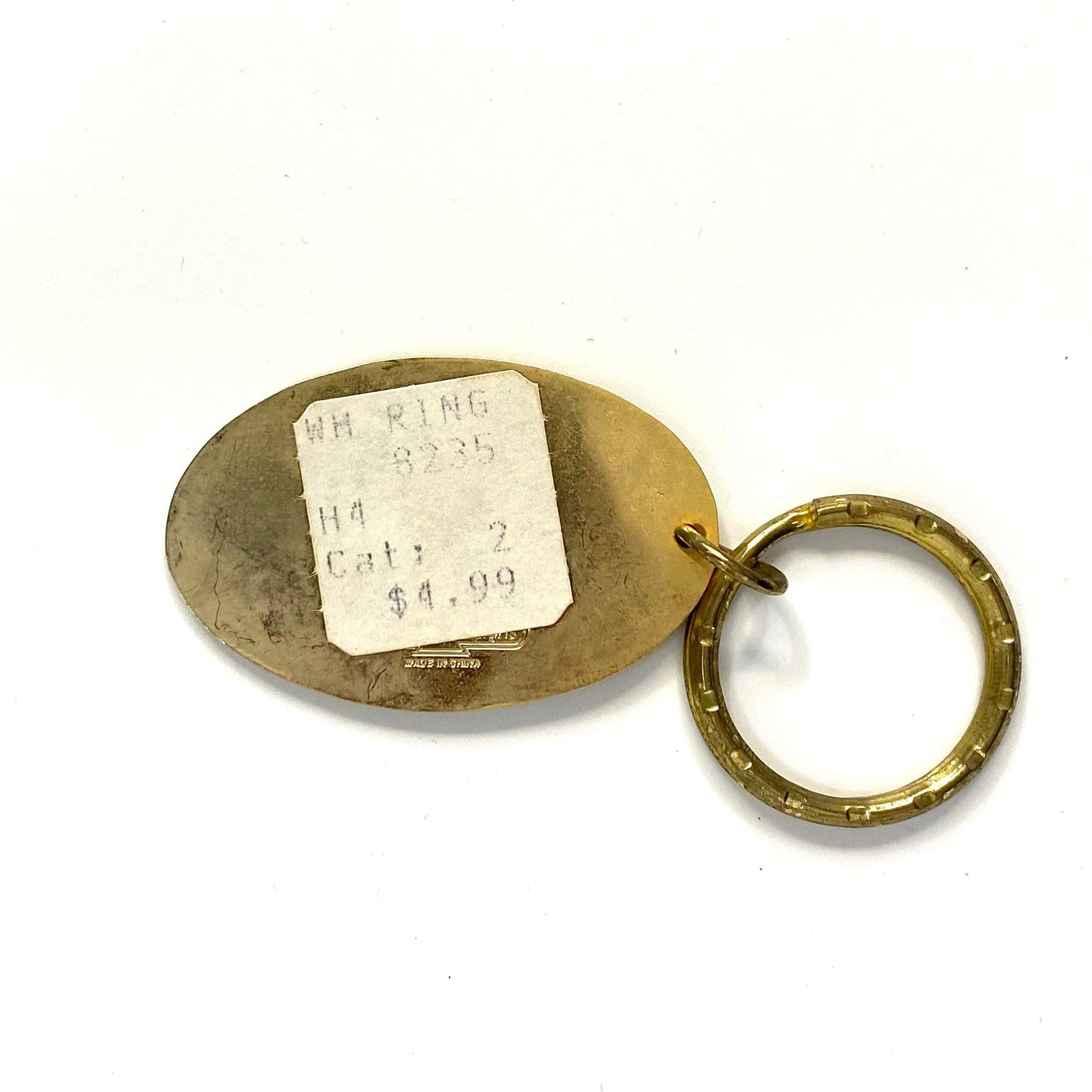 Vintage Washington, D.C. Enamel White House Souvenir Keychain Key Ring Metal Oval