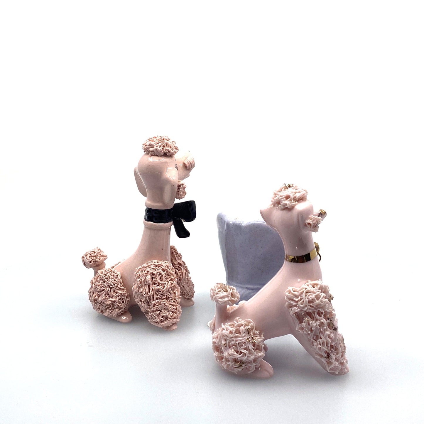 Vintage Lefton Pink Spaghetti Poodles Set of 3 Family Japan