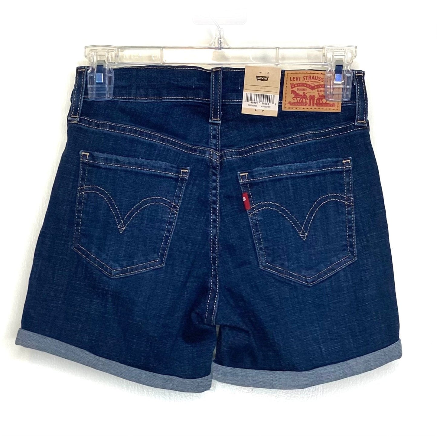 Levi's Women's Blue Denim Mid-Length Shorts - Size 24 - NWT