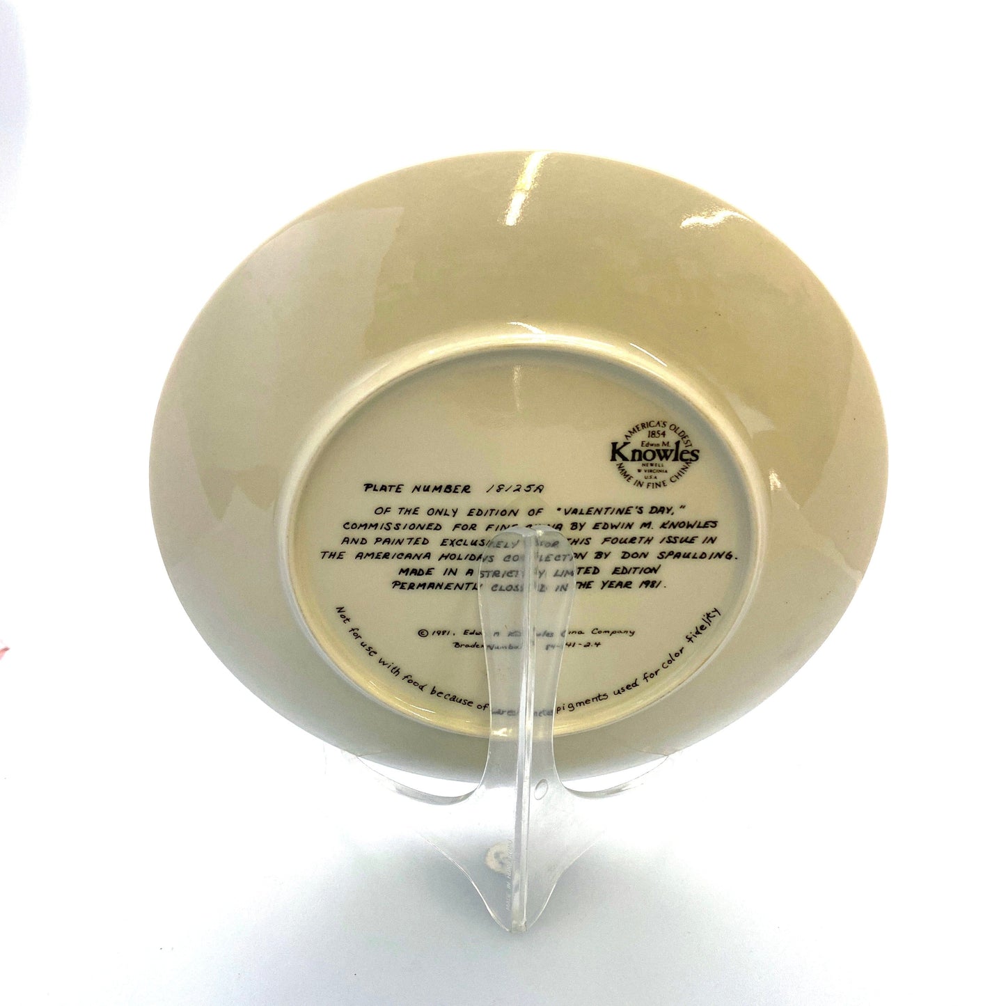 Vintage Knowles “Valentine’s Day” RARE Don Spaulding Collector Plate 1981