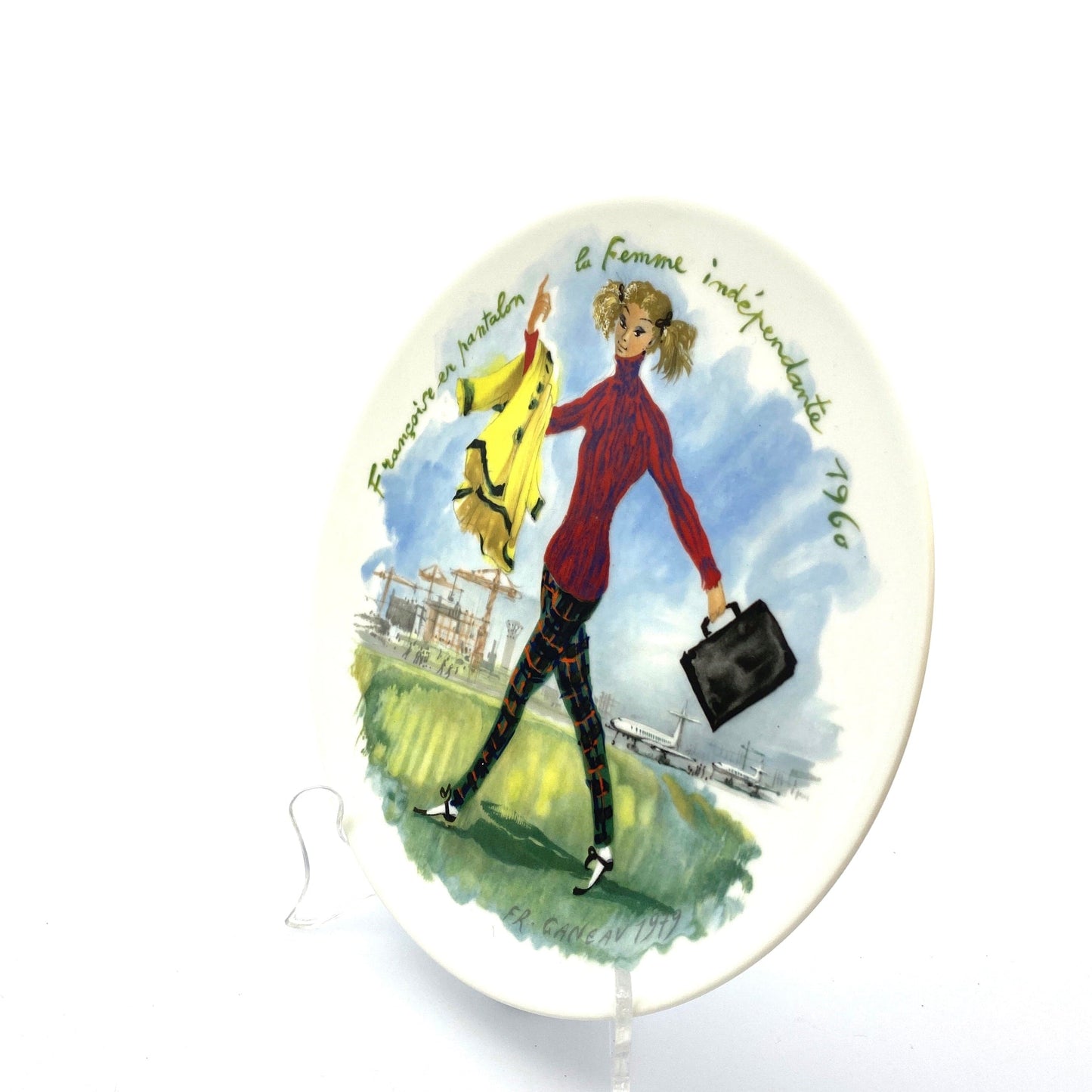 Vintage 1979 D'Arceau Limoges Collectors Plate “Francoise en pantalon” Belle Epoque