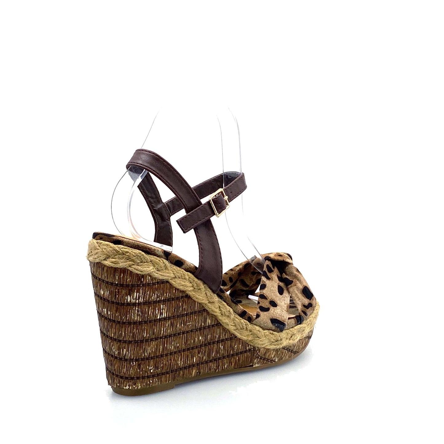 Madden Girl Womens Size 8.5 Endanger Open Toe Wedge Heels Animal Print