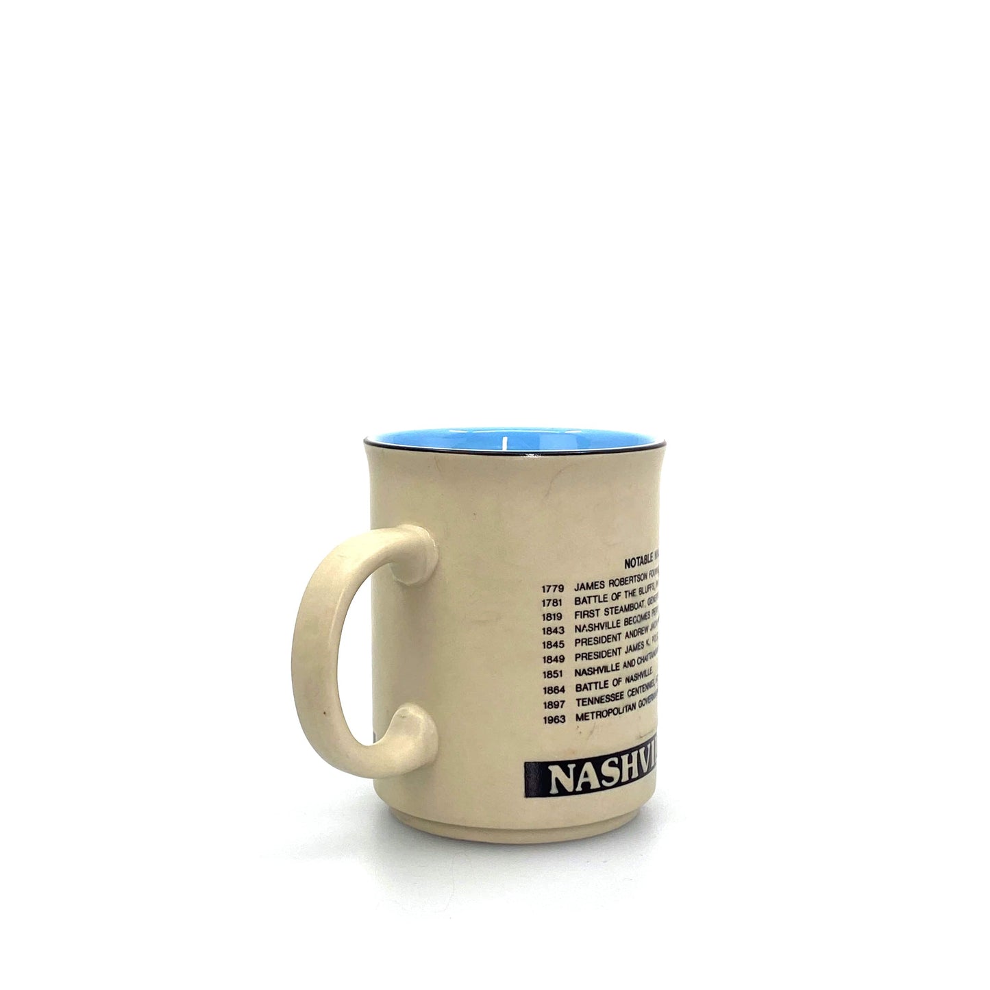 State of Tennessee Nashville Music City USA Coffee Cup 16 Oz Beige Blue